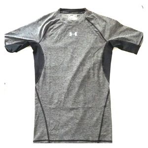 Under Armour compression T-shirt. Gray and black.